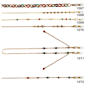 Gafas Waterdrop Beads Cadena de metal 1067~1072